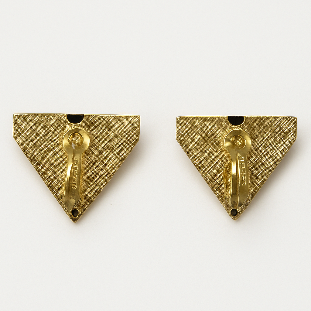 Vintage Napier Red Triangle Clip-On Earrings